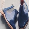 Boots * | Jones Bootmaker Blue Primrose Goodyear Welted Suede Ladies Chelsea Boots