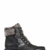 Boots * | Jones Bootmaker Black Leather Lace-Up Ladies Hiker Boots