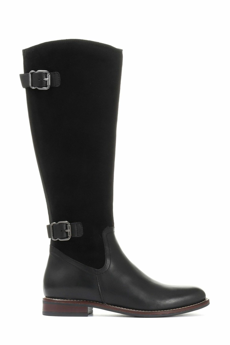 Boots * | Jones Bootmaker Black Leather Ladies Knee High Boots