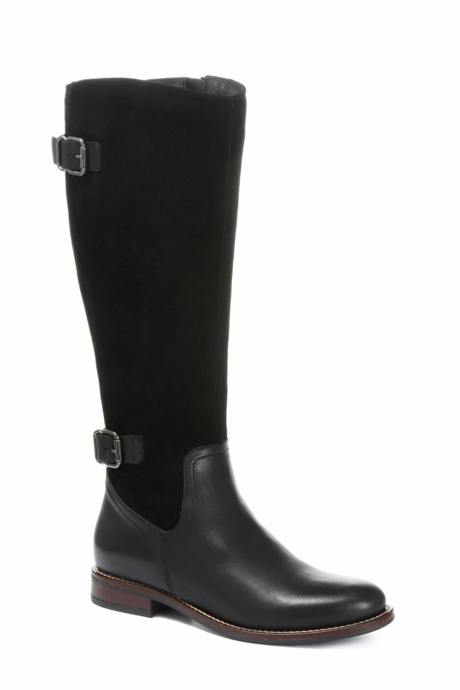 Boots * | Jones Bootmaker Black Leather Ladies Knee High Boots