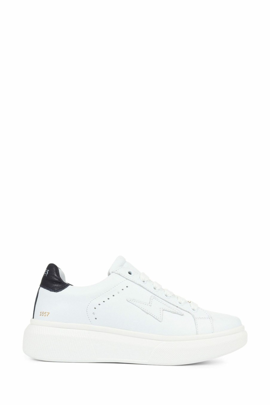 Trainers * | Jones Bootmaker Enrica White Leather Platform Trainers