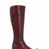 Boots * | Jones Bootmaker Red Ladies Leather Knee High Boots