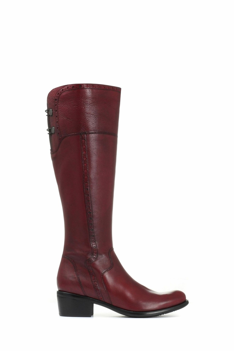 Boots * | Jones Bootmaker Red Ladies Leather Knee High Boots