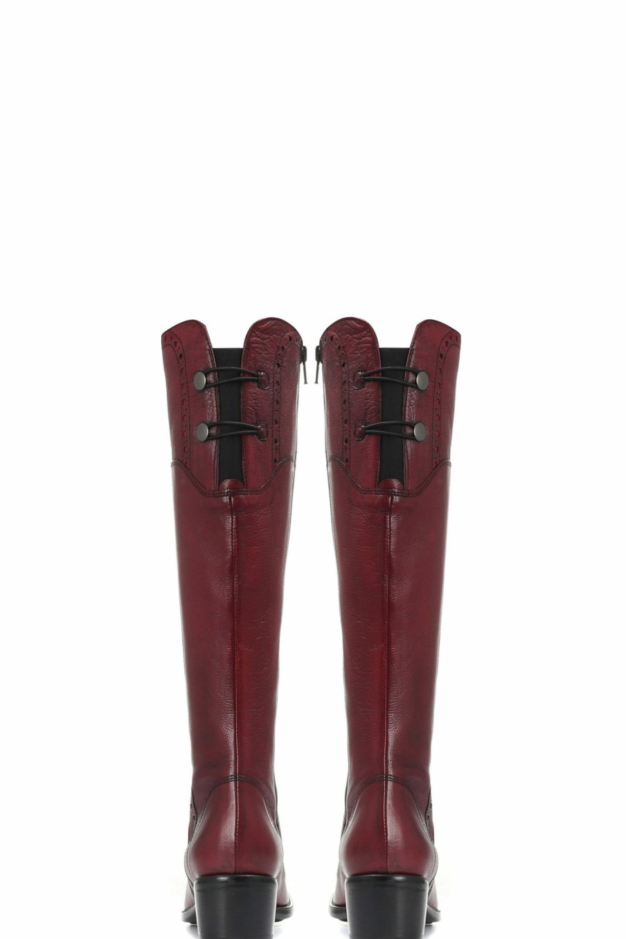 Boots * | Jones Bootmaker Red Ladies Leather Knee High Boots