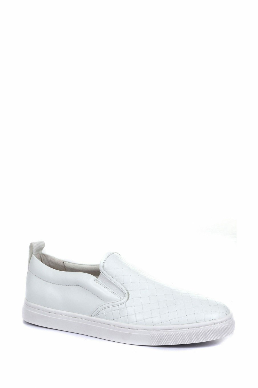 Trainers * | Jones Bootmaker White Saoirse Ladies Leather Slip On Trainers