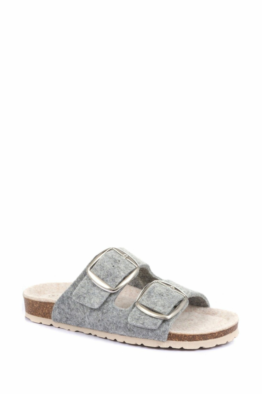 Sandals * | Jones Bootmaker Grey Lexi Womens Dual Strap Mules