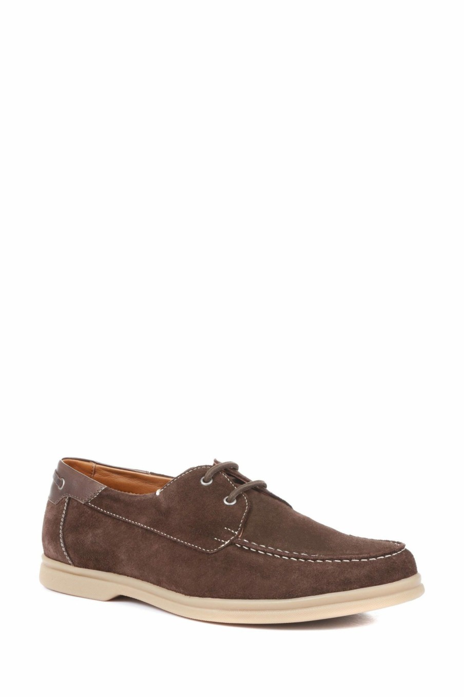 Shoes * | Jones Bootmaker Quay Brown Suede Leather Boat Shoes