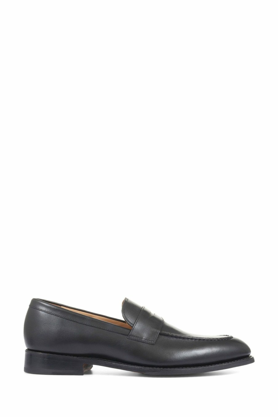 Shoes * | Jones Bootmaker Barcelona Goodyear Black Welted Leather Loafers