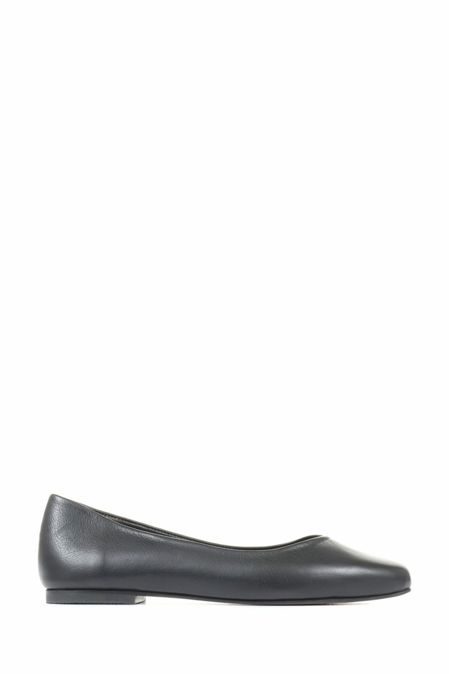 Shoes * | Jones Bootmaker Black Elenora Leather Ballerina Flats