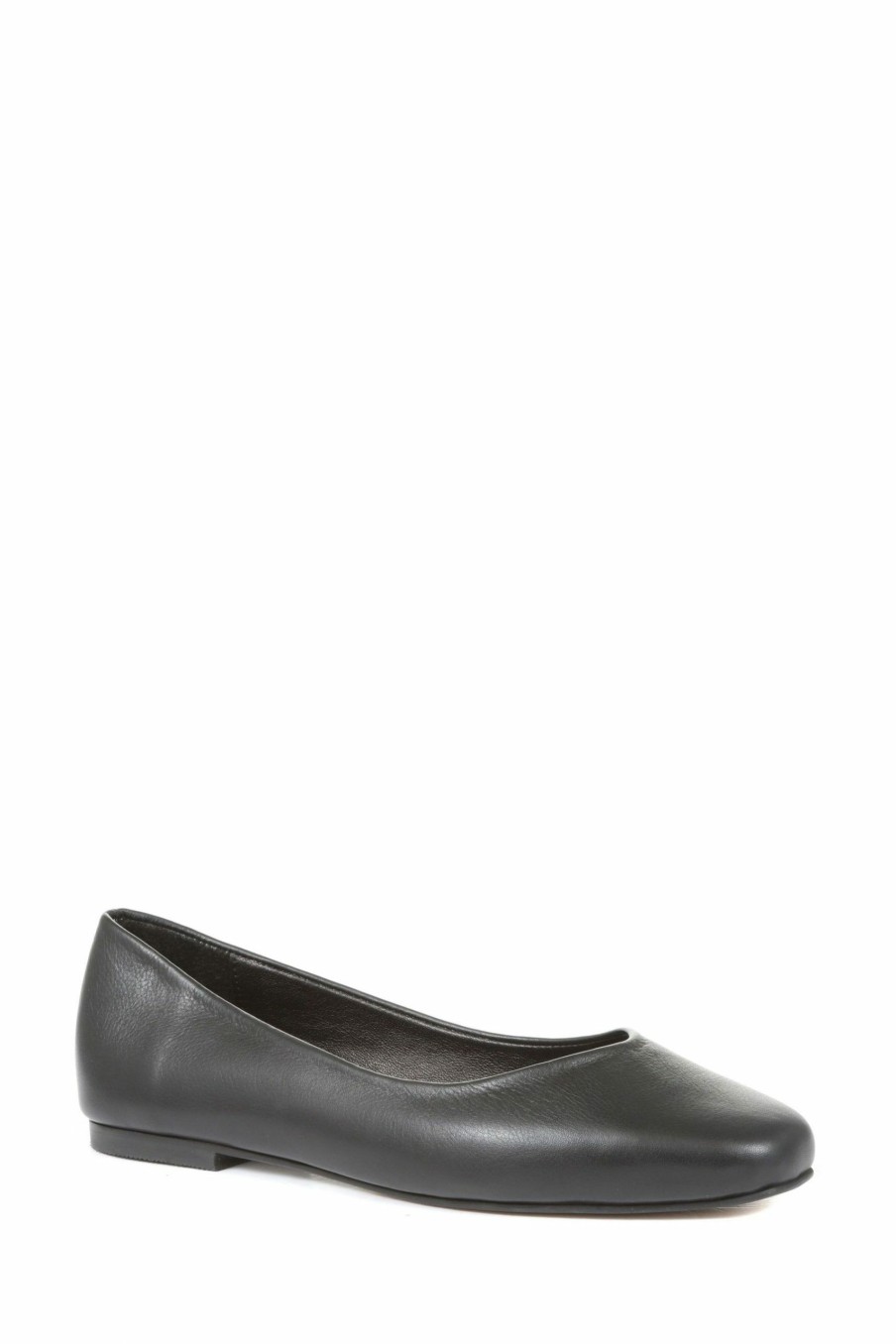 Shoes * | Jones Bootmaker Black Elenora Leather Ballerina Flats