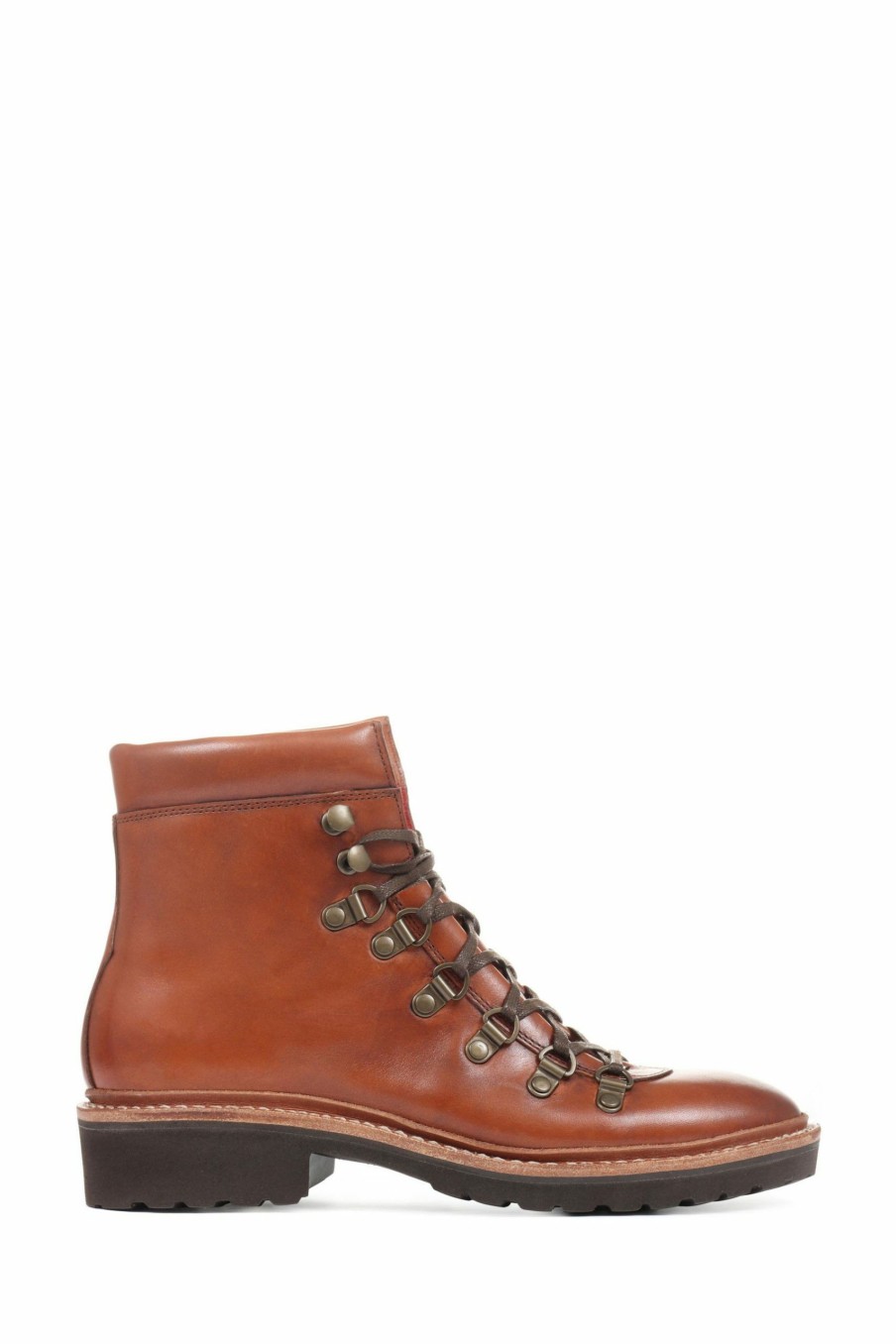 Boots * | Jones Bootmaker Brown Klara Goodyear Welted Ladies Leather Hiker Boots