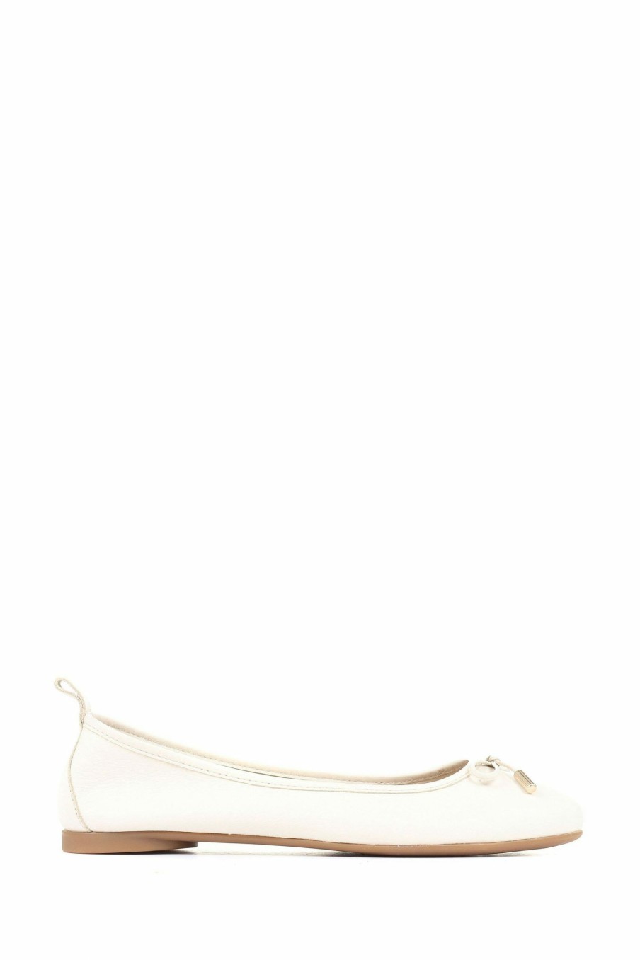 Shoes * | Jones Bootmaker Madora White Ballet Flat Shoes