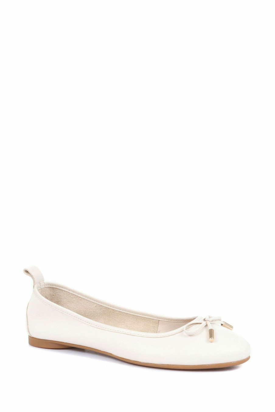 Shoes * | Jones Bootmaker Madora White Ballet Flat Shoes