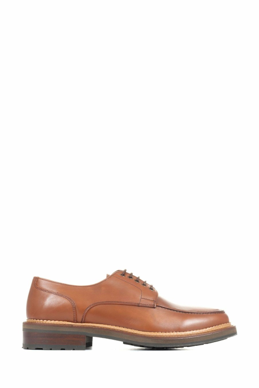 Shoes * | Jones Bootmaker Mens Natural Calder Handmade Leather Lace-Up Shoes