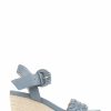 Sandals * | Jones Bootmaker Ladies Blue Luana Leather Wedge Sandals