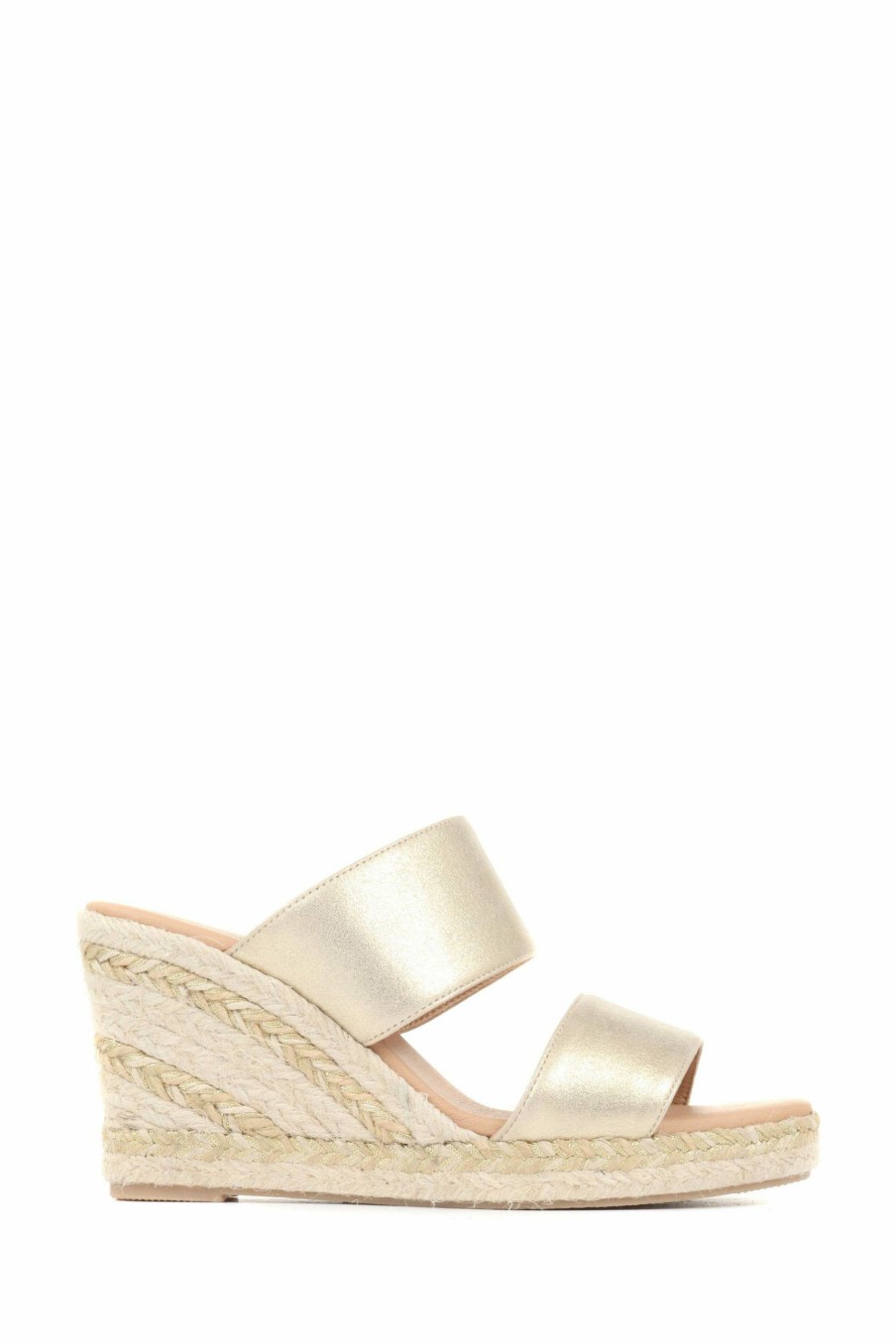 Other * | Jones Bootmaker Gold Amabelle Wedge Mule Sandals