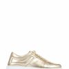 Trainers * | Jones Bootmaker Gold Alani Leather Platform Trainers