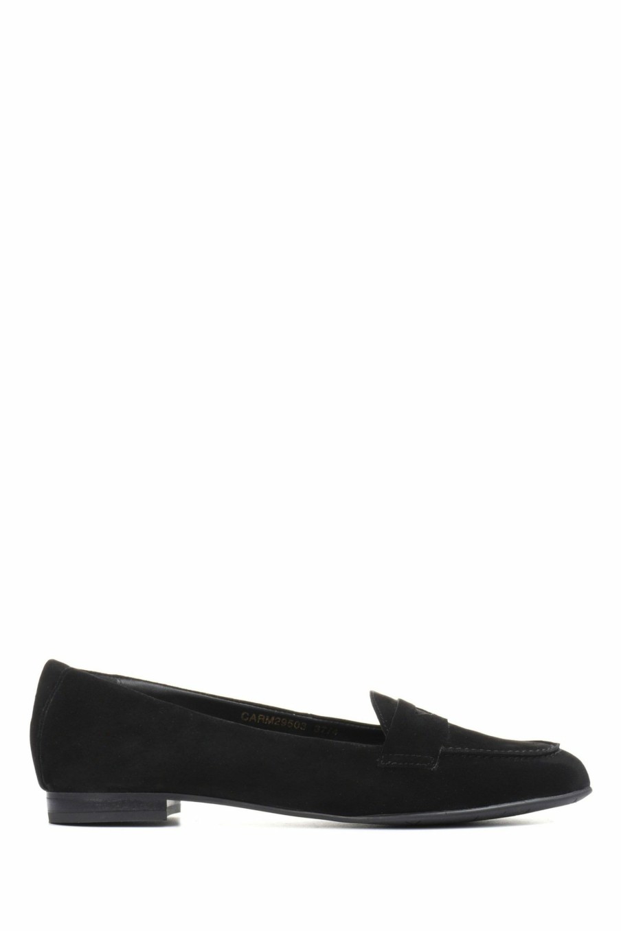 Shoes * | Jones Bootmaker Black Suede Budapest Leather Ladies Loafers