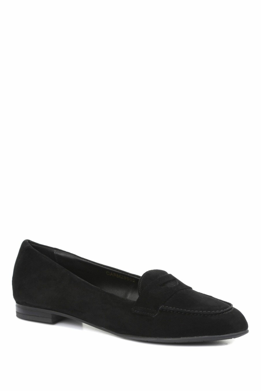 Shoes * | Jones Bootmaker Black Suede Budapest Leather Ladies Loafers