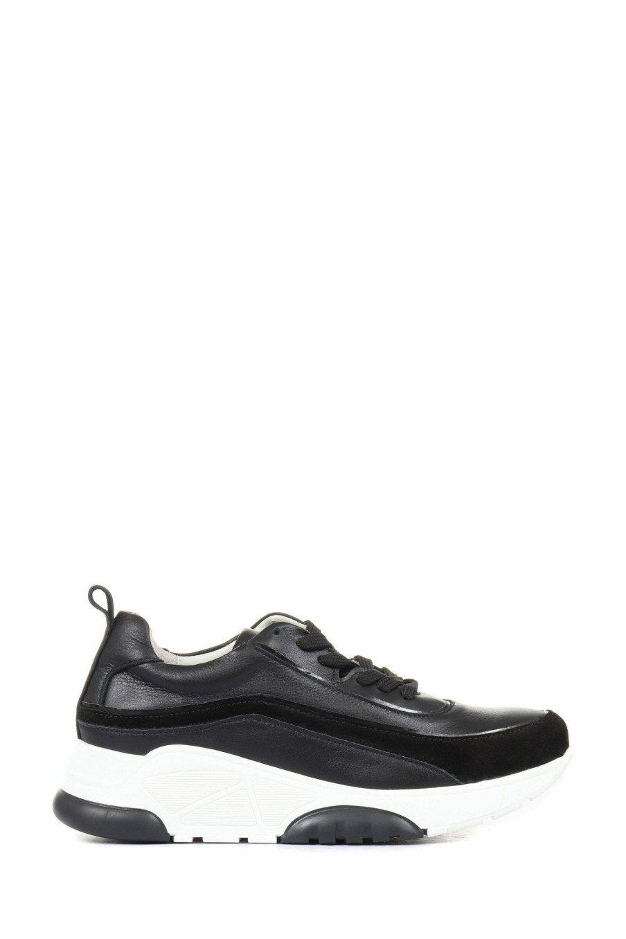 Trainers * | Jones Bootmaker Samanta Black Chunky Leather Trainers