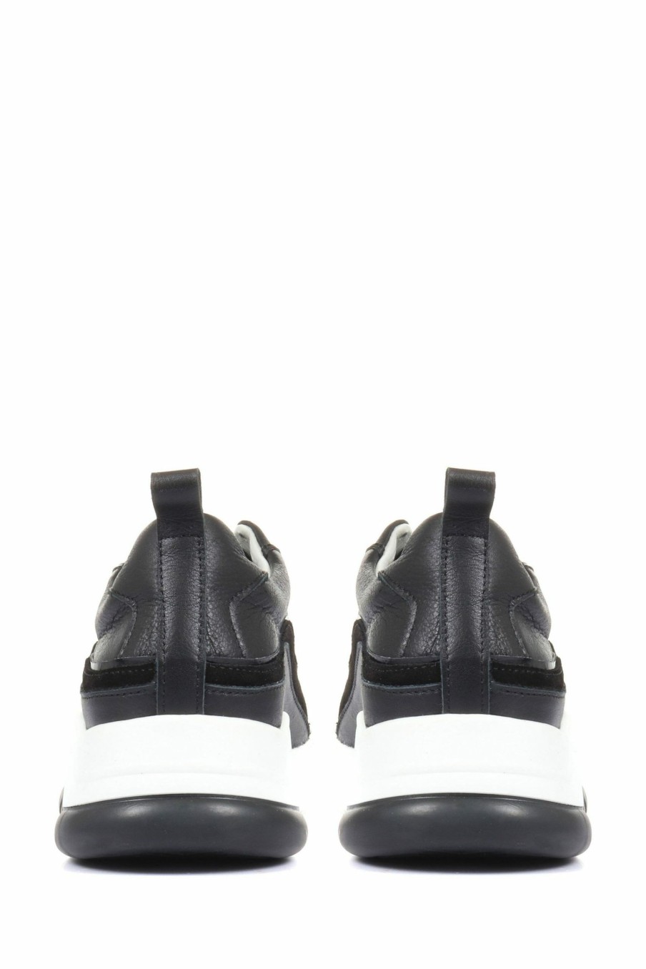 Trainers * | Jones Bootmaker Samanta Black Chunky Leather Trainers