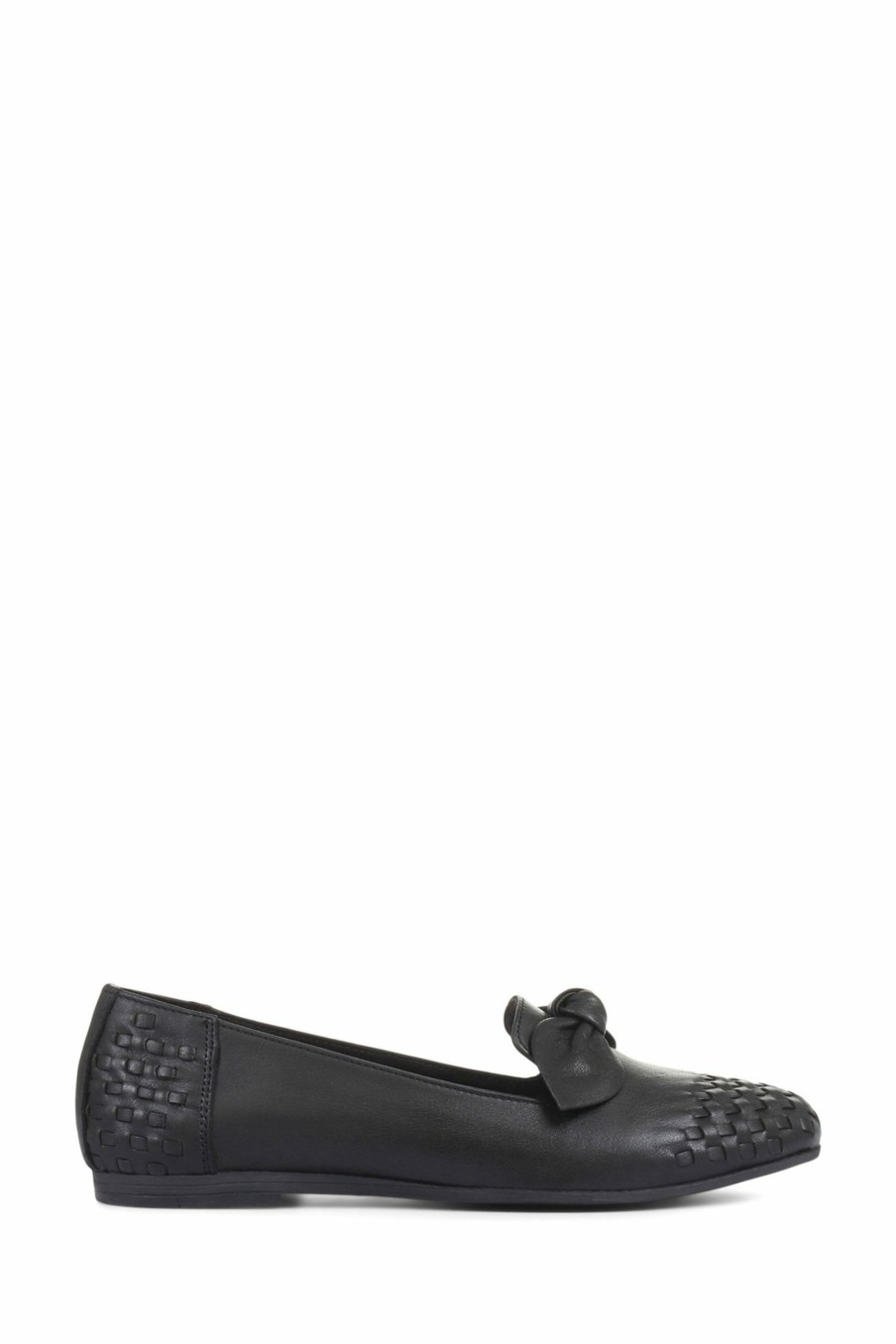 Shoes * | Jones Bootmaker Black Marcela Ladies Leather Flat Loafers