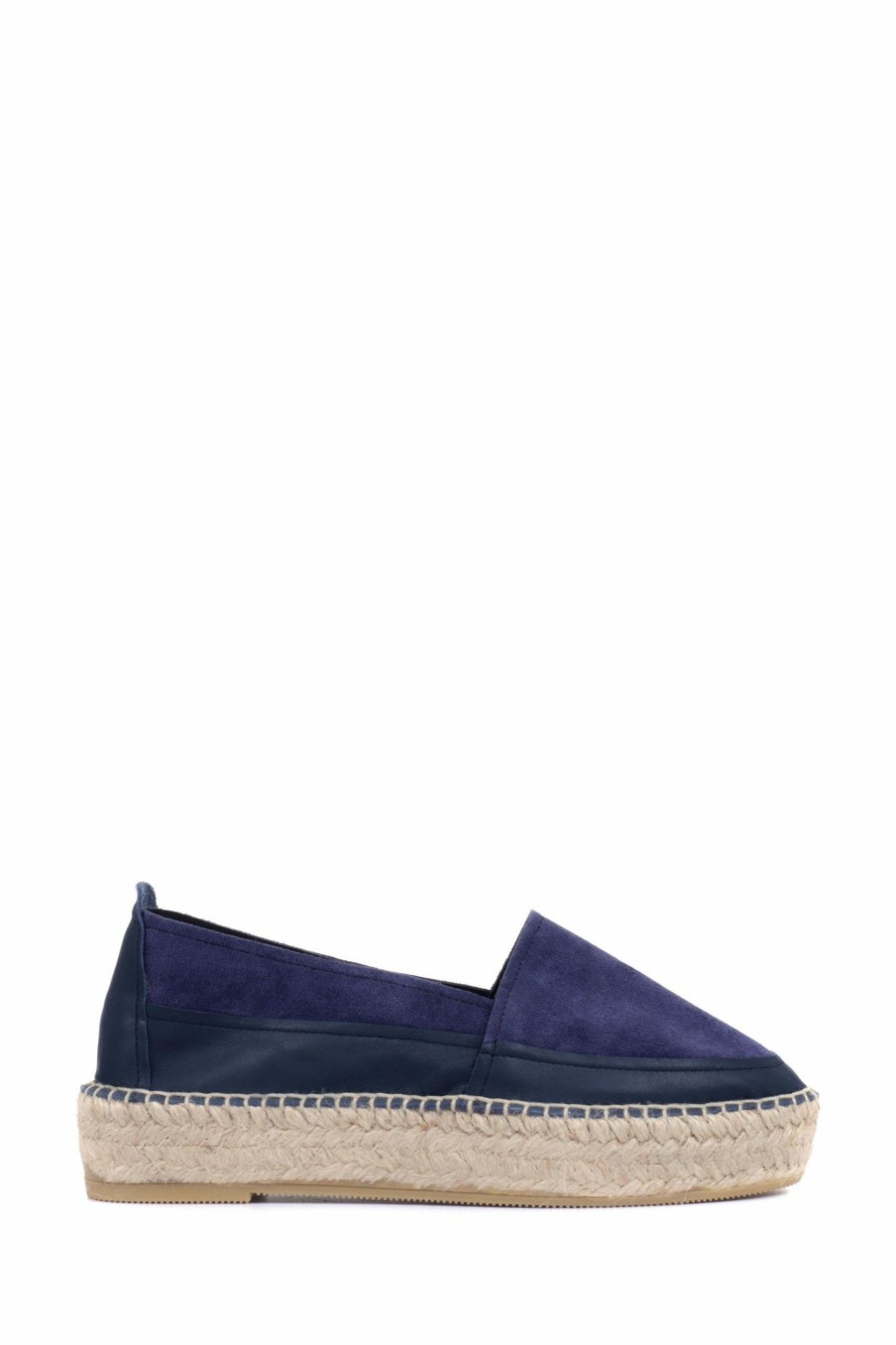 Shoes * | Jones Bootmaker Blue Adalyn Ladies Leather Espadrilles