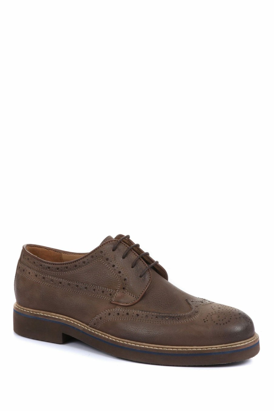 Shoes * | Jones Bootmaker Mens Brown Lawson Lace-Up Leather Suede Brogues