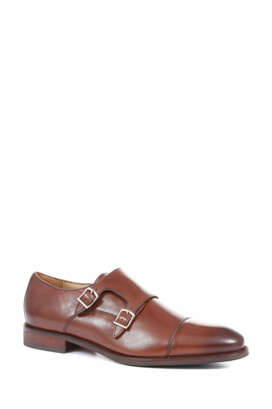 Shoes * | Jones Bootmaker Nathaniel Brown Leather Double Monk Shoes