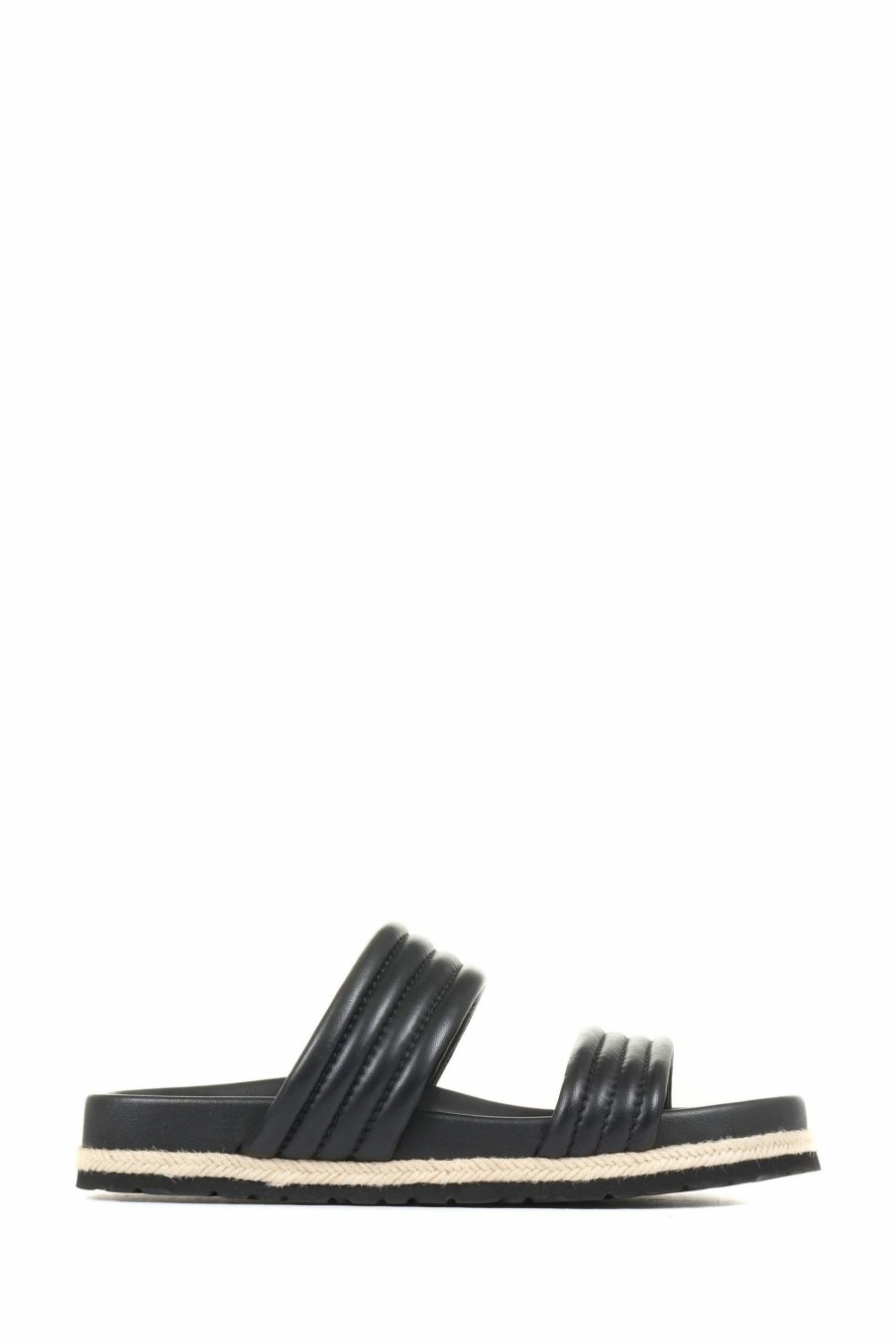 Sandals * | Jones Bootmaker Ladies Black Lenora Leather Mule Sandals