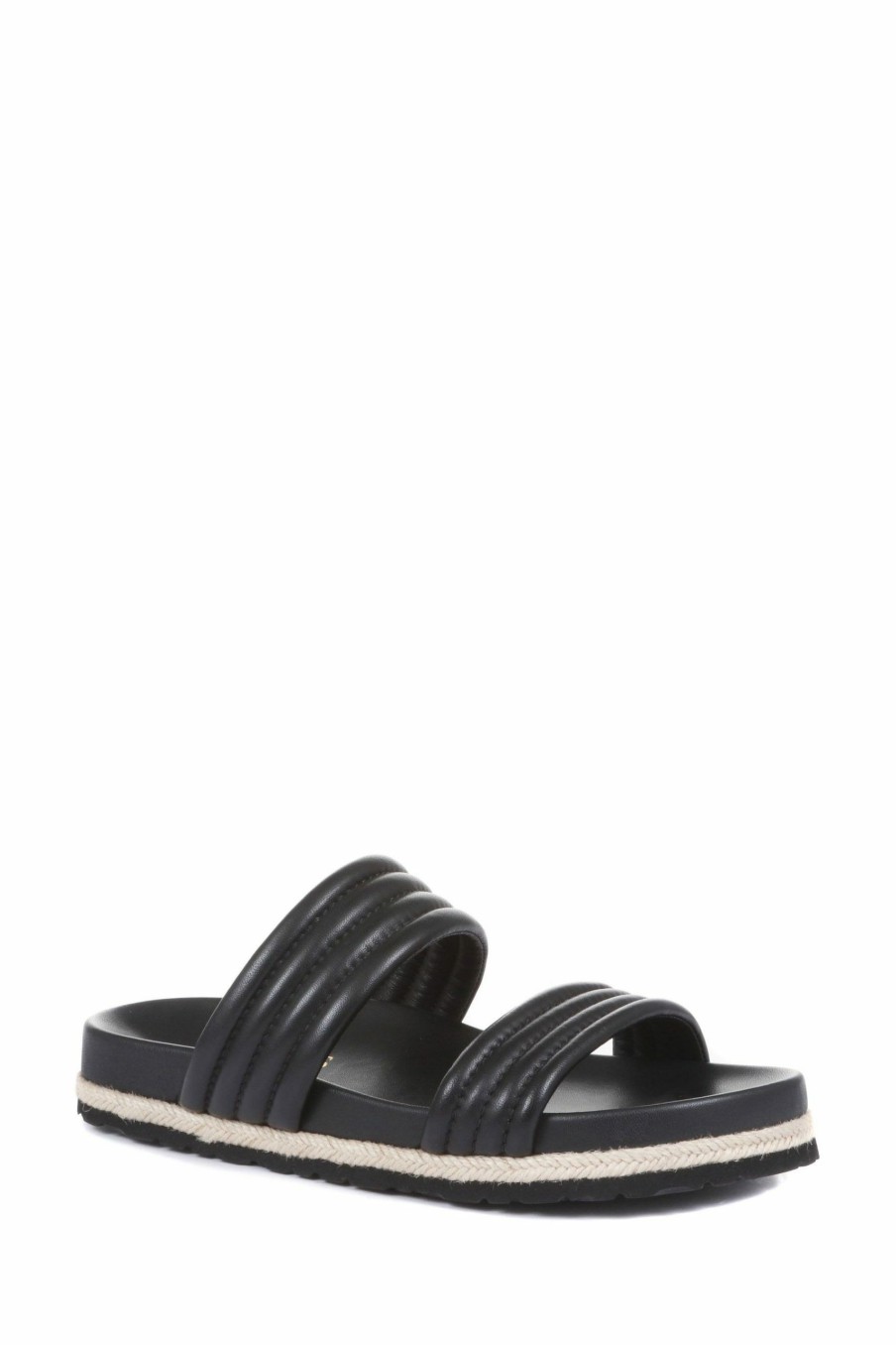 Sandals * | Jones Bootmaker Ladies Black Lenora Leather Mule Sandals