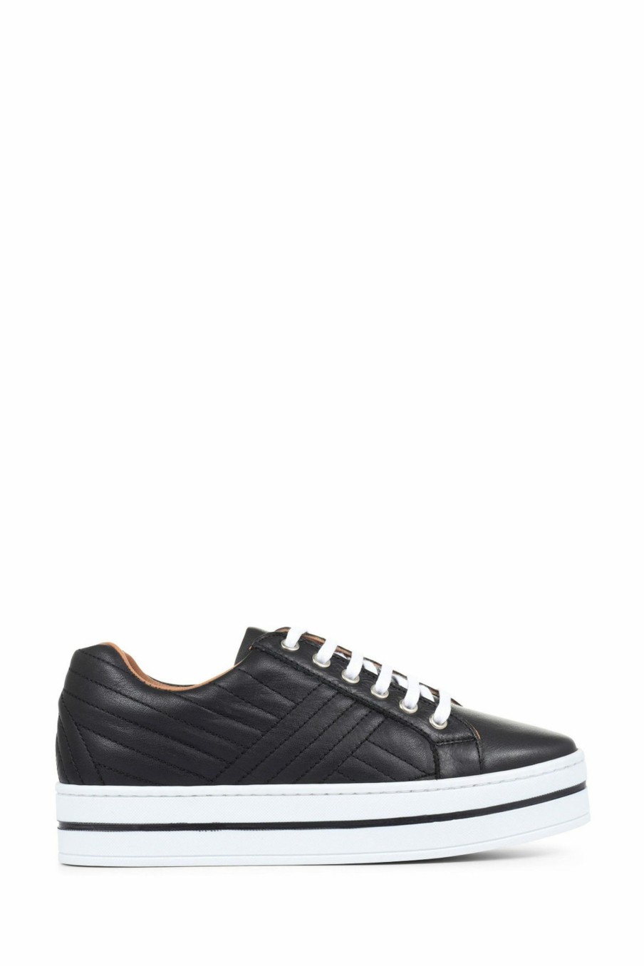 Other * | Jones Bootmaker Black Amira Leather Platform Trainers