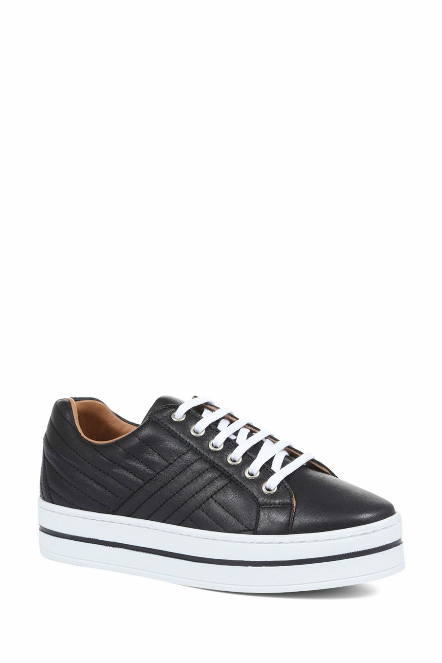 Other * | Jones Bootmaker Black Amira Leather Platform Trainers