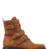 Boots * | Jones Bootmaker Womens Brown Casimira Buckle Biker Boots