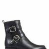 Boots * | Jones Bootmaker Womens Black Camelia Leather Buckle Boots