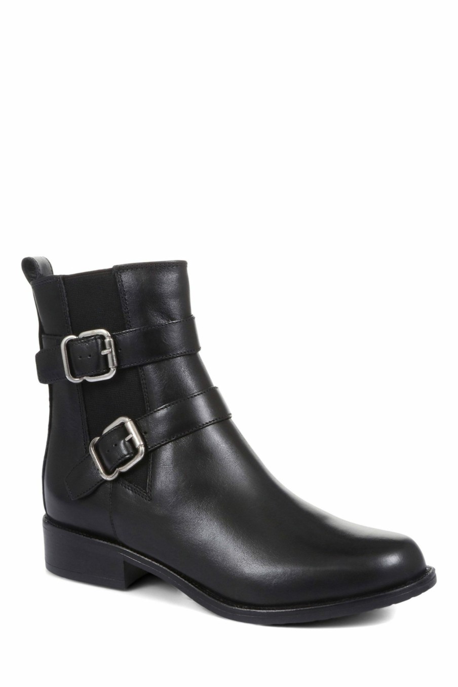 Boots * | Jones Bootmaker Womens Black Camelia Leather Buckle Boots