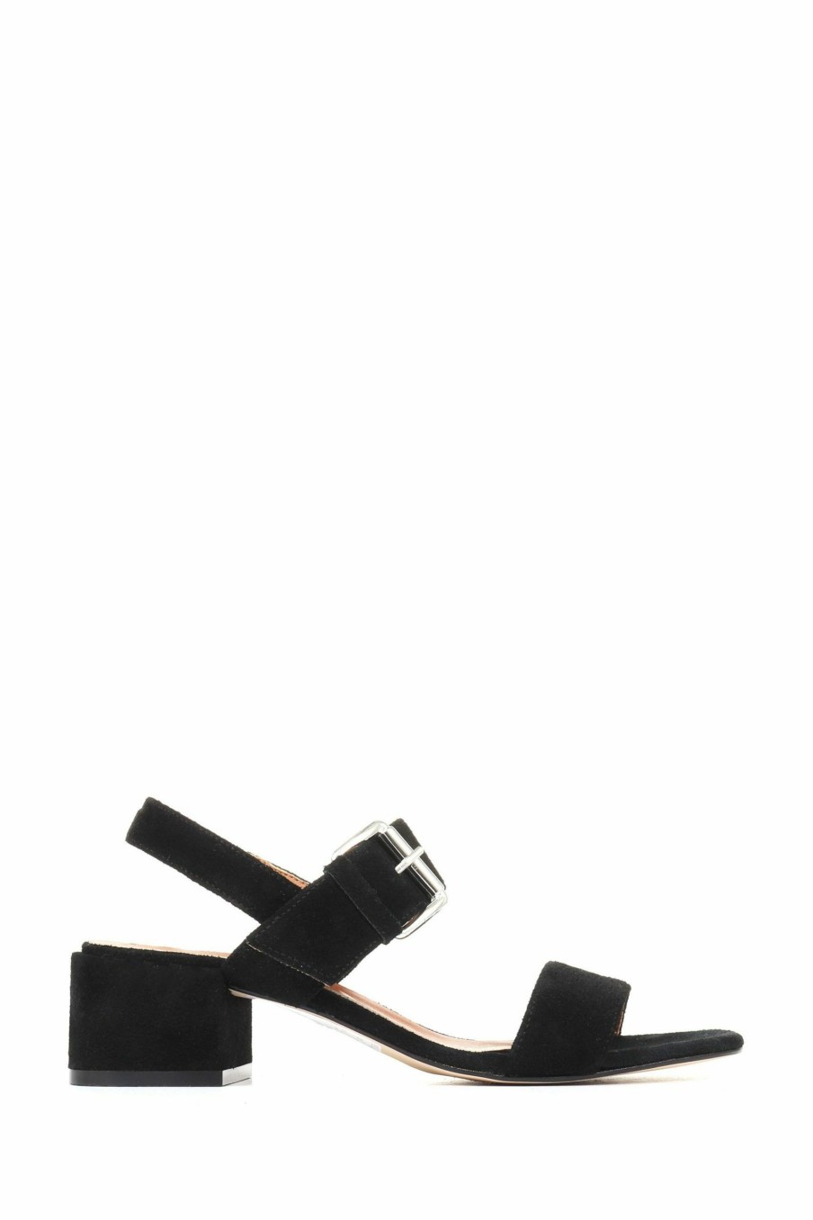 Sandals * | Jones Bootmaker Charlee Black Leather Block Heel Sandals