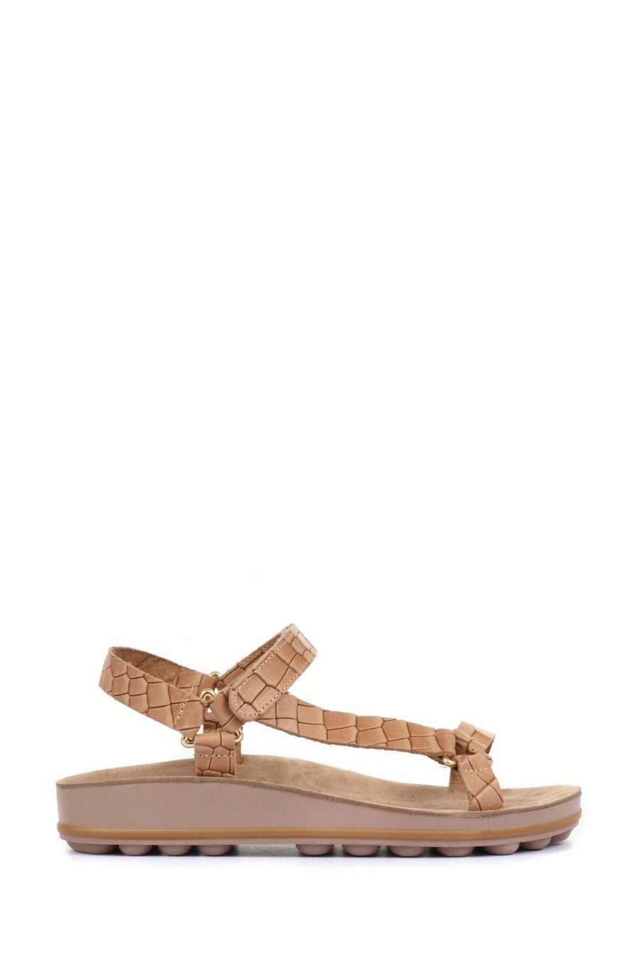 Sandals * | Jones Bootmaker Natural Ladies Beach Flat Sandals