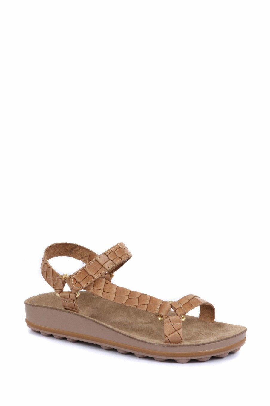 Sandals * | Jones Bootmaker Natural Ladies Beach Flat Sandals