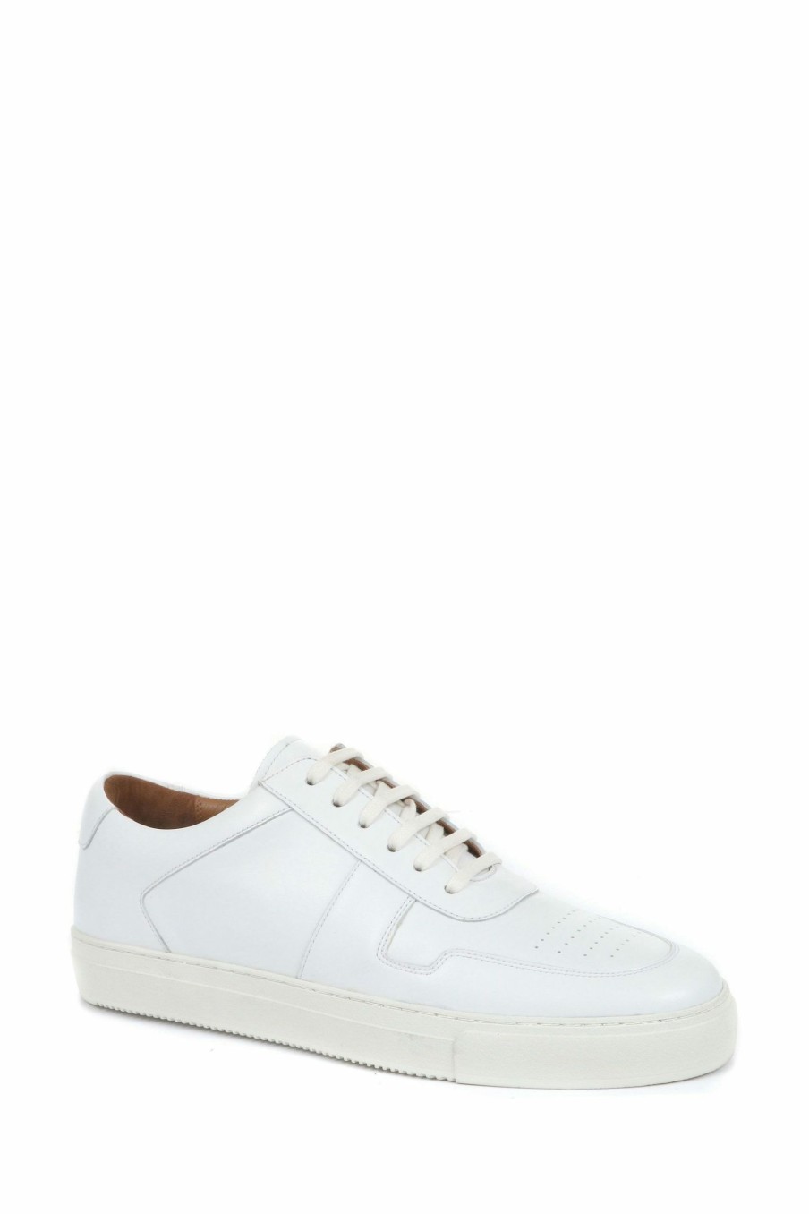 Trainers * | Jones Bootmaker Mens White Teo Leather Trainers