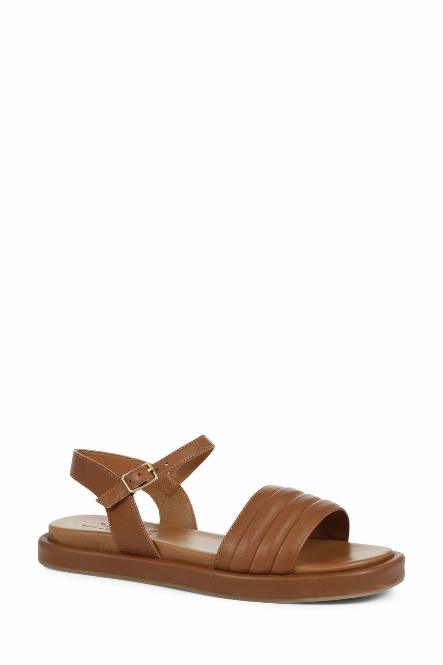 Sandals * | Jones Bootmaker Gratia Brown Leather Flatform Sandals