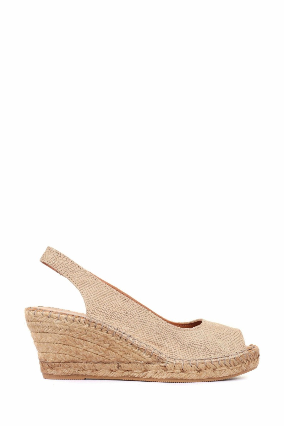 Shoes * | Jones Bootmaker Gold Rosanna Slingback Wedges