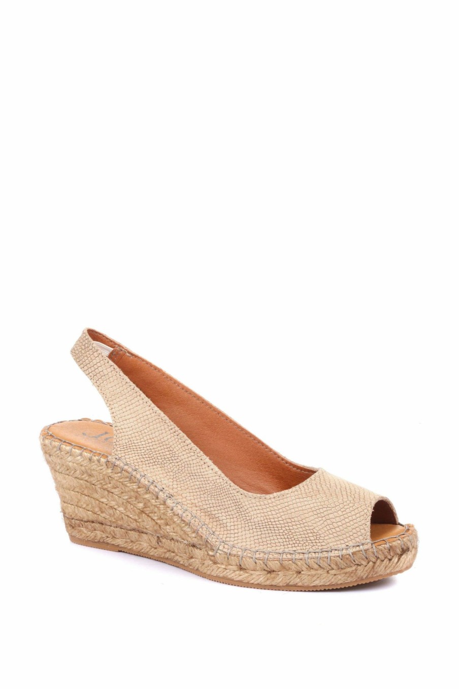 Shoes * | Jones Bootmaker Gold Rosanna Slingback Wedges