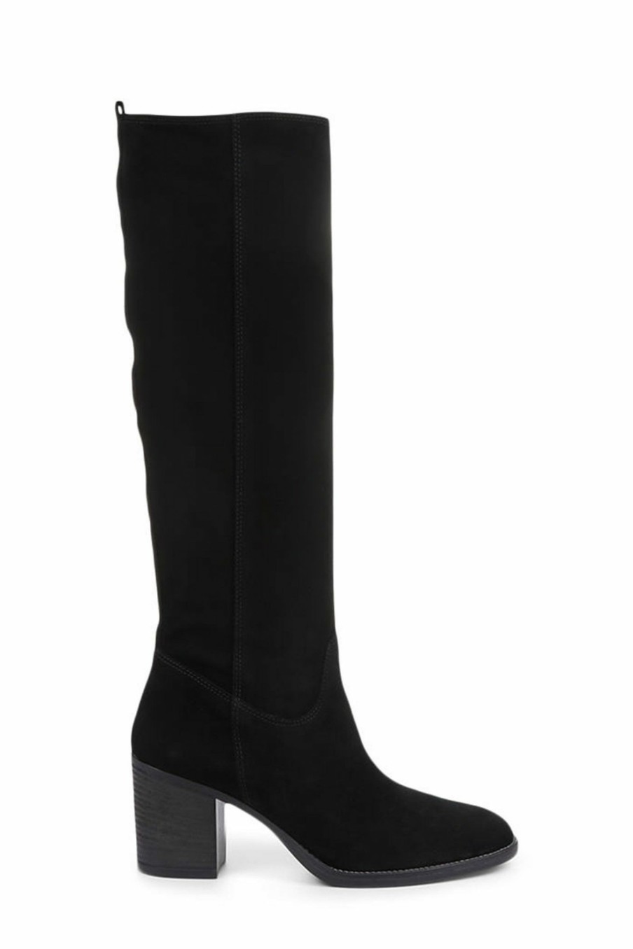 Boots * | Jones Bootmaker Black Iona Slouch Suede Ladies Knee Boots