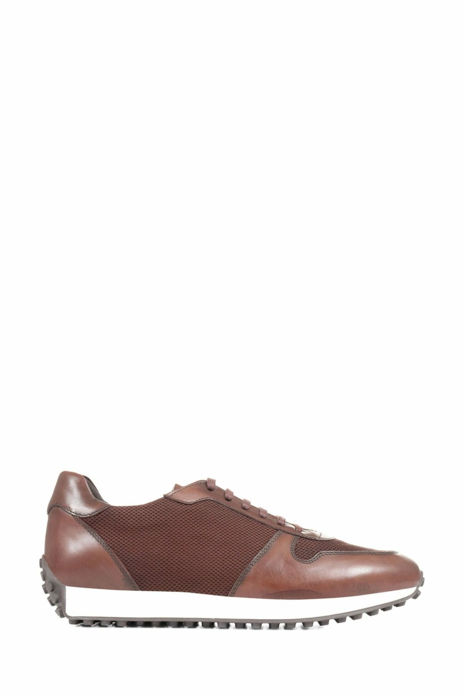 Trainers * | Jones Bootmaker Shadwell Brown Retro Leather Trainers