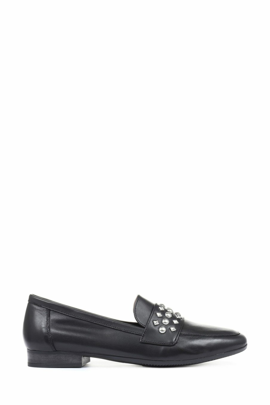 Shoes * | Jones Bootmaker Black Adriana Embellished Leather Ladies Loafers