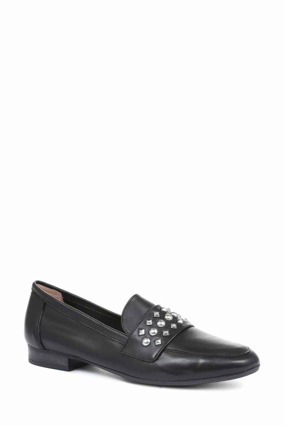 Shoes * | Jones Bootmaker Black Adriana Embellished Leather Ladies Loafers