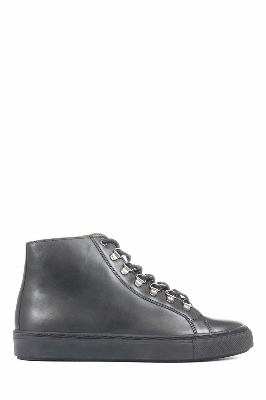 Trainers * | Jones Bootmaker Mens Black Dominico Leather Trainers ...