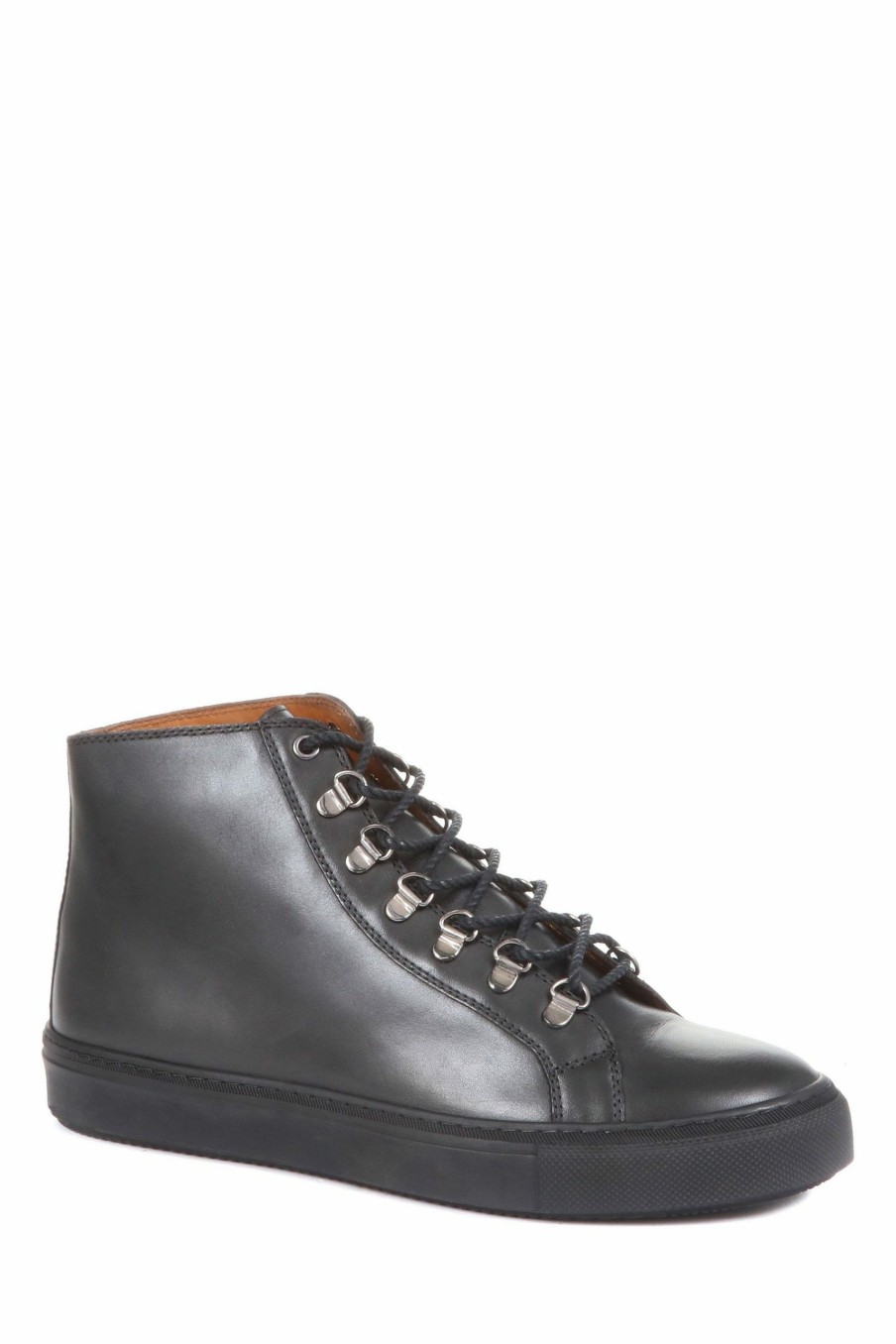 Trainers * | Jones Bootmaker Mens Black Dominico Leather Trainers ...