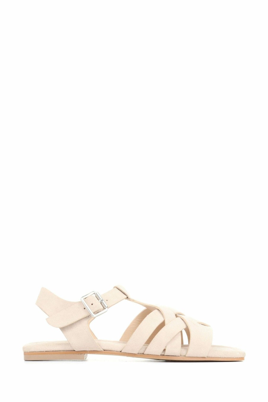 Other * | Jones Bootmaker Lyla Nude Flat Leather Sandals